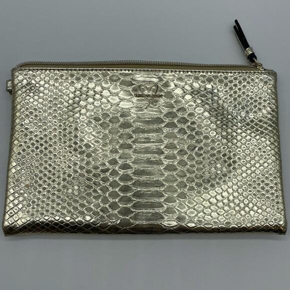 Victoria’s Secret Gold Snake Skin Print Pouch - Picture 1 of 10